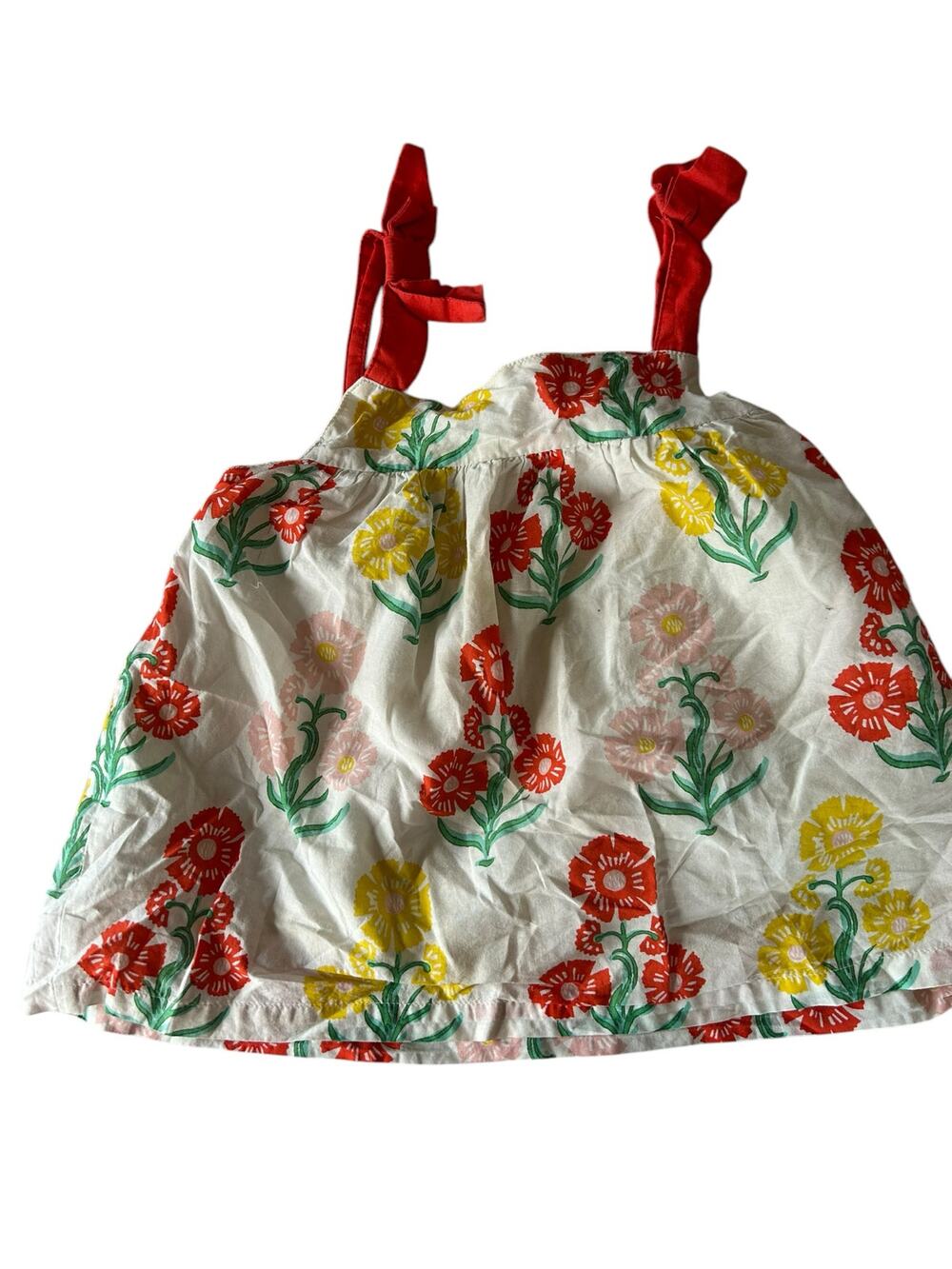 Mini boden floral linen tanks size 4-5